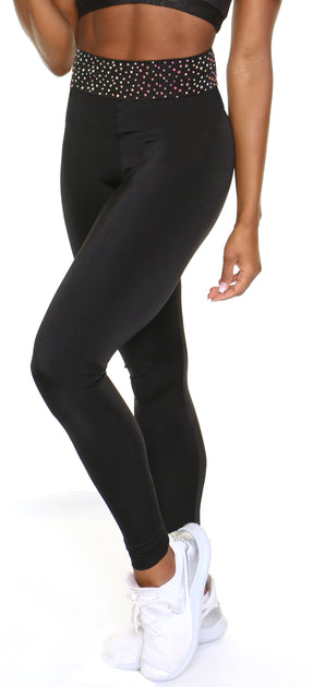 Topshop branded leggings in black