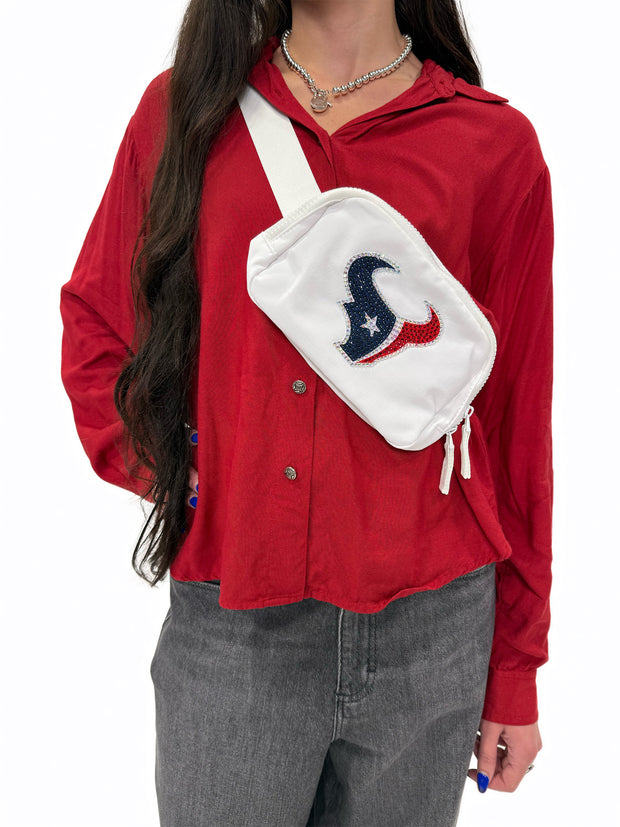 Logo Belt Bag with Rhinestones