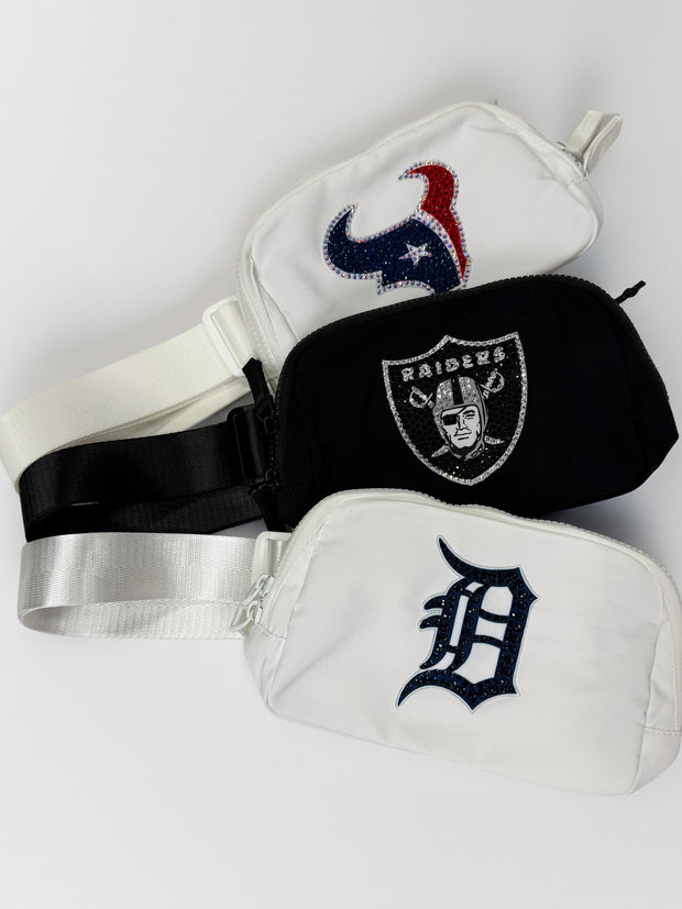 Logo Belt Bag with Rhinestones